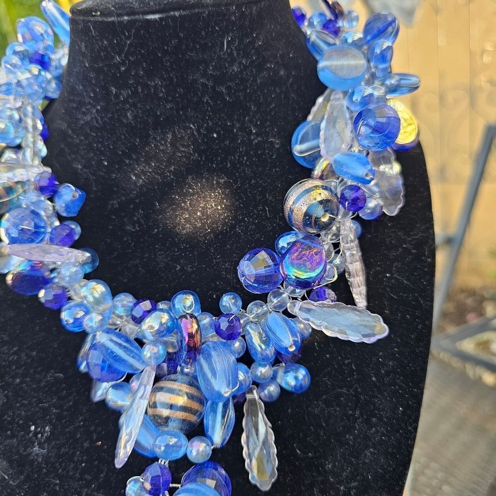 Vintage Handmade Chunky Beaded Statement Necklace - Picture 2 of 3